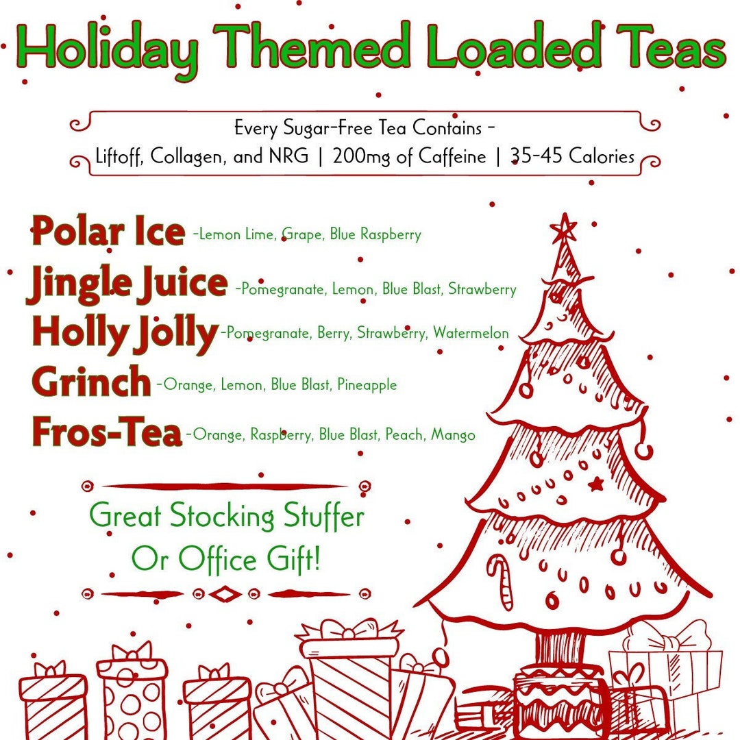5pk Holiday Loaded Teas W/ Liftoff Collagen & NRG Ready to Etsy