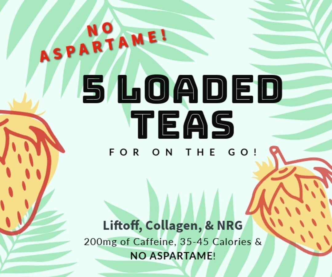 5 Loaded Teas W/ Liftoff, Collagen & NRG for on the Go NO Aspartame Etsy