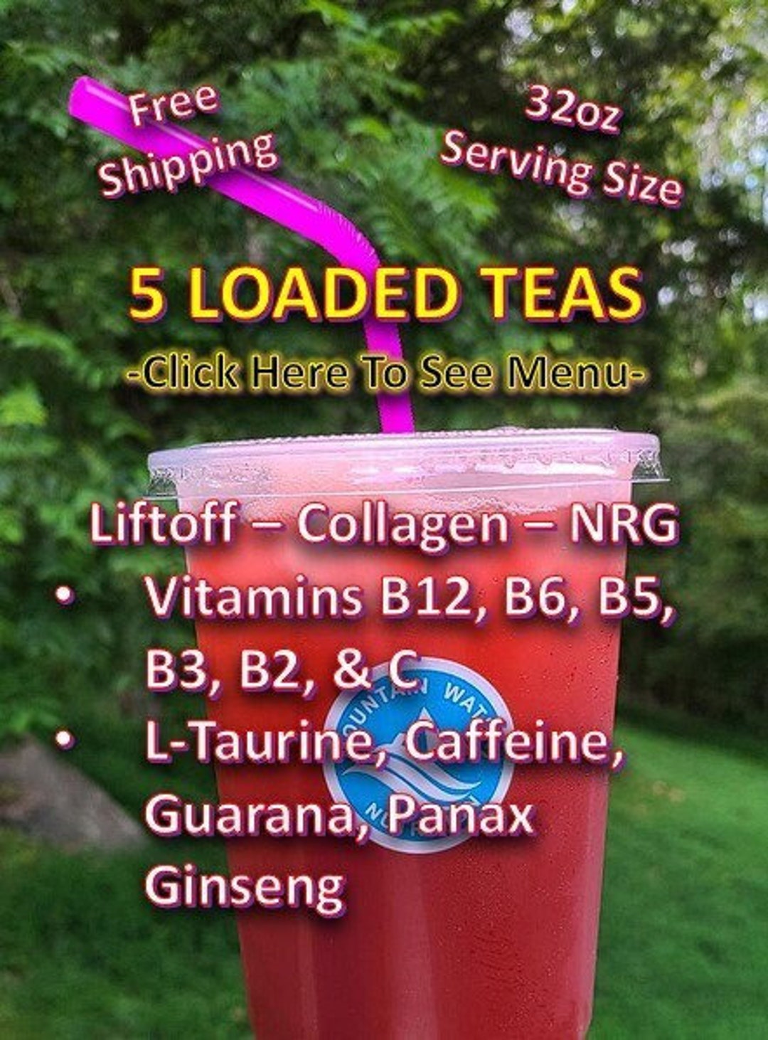 Themed 32oz Loaded Tea Packs 5 Teas for 24.95 Energy to Go Etsy