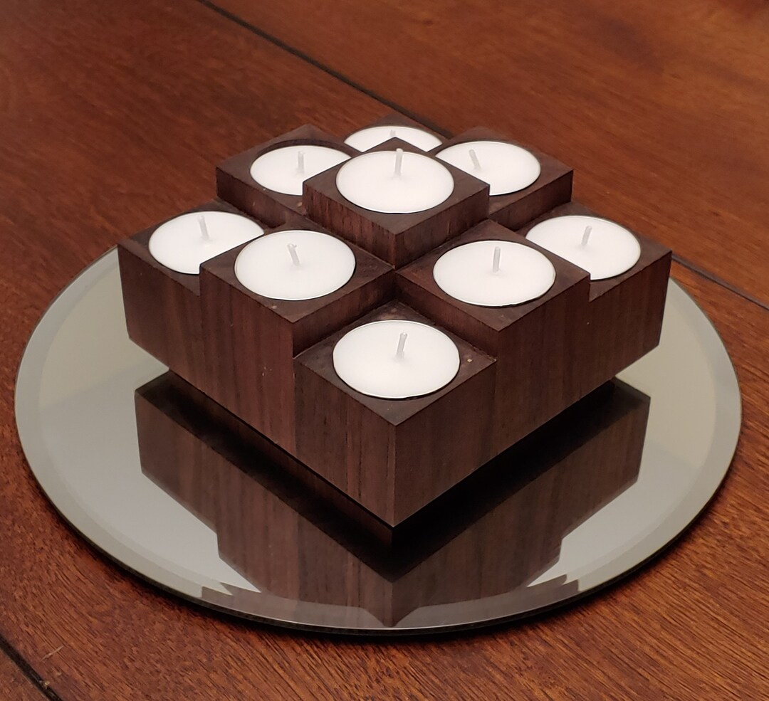 Wooden Walnut Tea Light Holder - Etsy