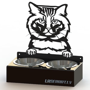 American Bobtail gepersonaliseerde kattenbak - Aangepaste voer- en waterbak voor katten en honden, voerbak, voerbak, standaard, voerbak voor huisdieren