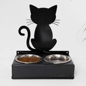 Kattenbak Moderne kattenvoerbak Gepersonaliseerde kattenbak - Voerbak voor huisdieren en water op maat voor katten en honden Meubels voor huisdieren Accessoires voor huisdieren