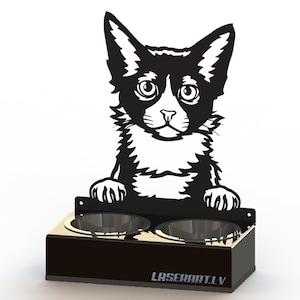 Gepersonaliseerde voerbak - voerbak voor katten en honden op maat, voerbak, voerbak, voerbak, standaard