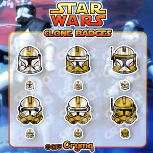327th 6x Clones Both Phase Badges Pack + FREE Badge - Cute Star Wars Clone Wars Badges | | Rebels Andor Revenge of Sith Bad Batch Skywalker
