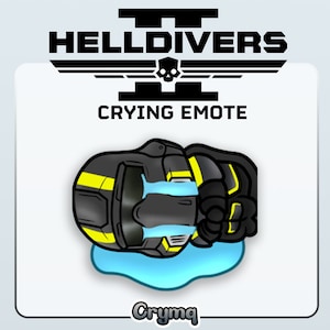 Crying Emote - Cute Helldivers 2 Emote | Crying Diver Sad Emote for Twitch and Discord | Cry Sad Sadge