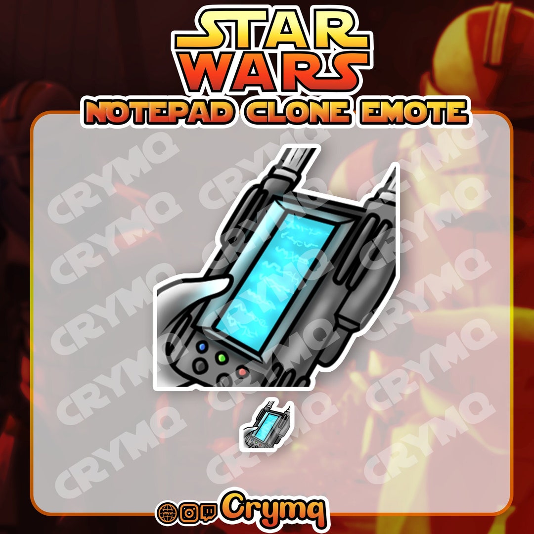Notepad/datepad Emote Cute Star Wars Emote - Etsy
