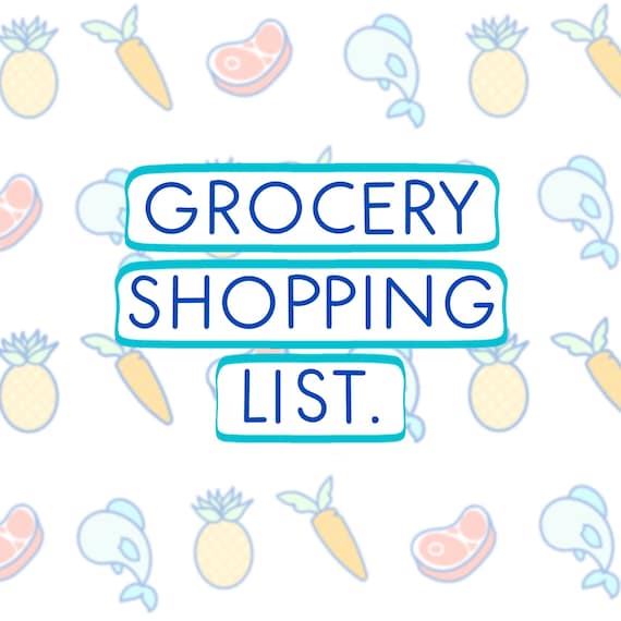 ADHD Grocery List ADHD Shopping List Digital Checklist Meal - Etsy