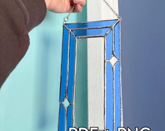 Stained Glass Star Photobooth Frame PATTERN - PDF + PNG Digital Download