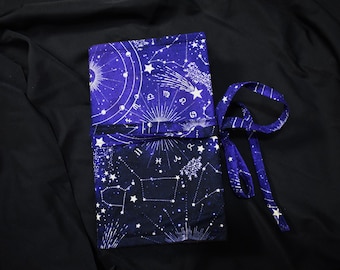 Witchy "Spellbook" Handmade book cover / book sleeve (Adjustable)