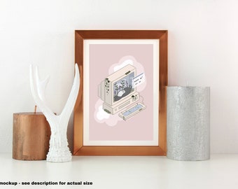 Dear Neighbor Fanart Art Print isometric style 5.5"x8.5" - Fan Art