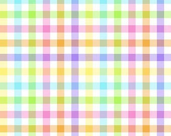 Fabric Traditions Easter Pastel Plaid Glitter 100% Cotton Price per Yard
