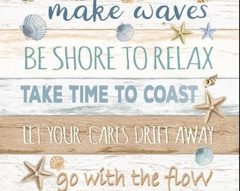 Timeless Treasures Ocean Vibes Panel 100% Cotton Fabric Novelty