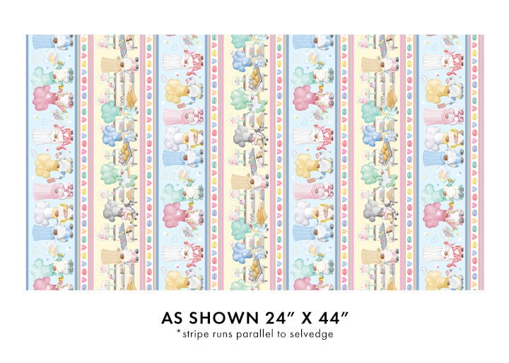 24 x 44 Gnome Baking Stripe Benartex 100% Cotton All over print Easter