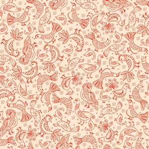 44 x 36 Birds on Cream Maywood Studio 100% Cotton All Over Print