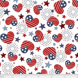 P&Bテキスタイル アメリカザビューティフル 愛国心あふれるアメリカーナ 独立記念日/ヤード