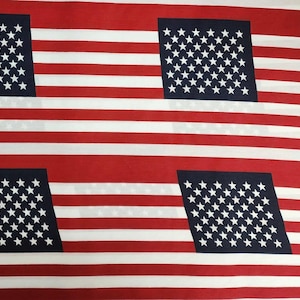 Patriotic Make your own 7" x 13" Flags 10 Flags per Yard or Use to Decorate 80% Polyester on White