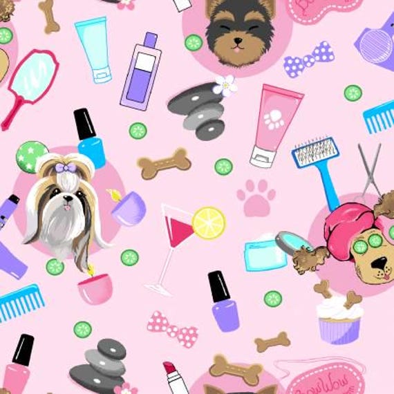 Freckle Lollie Pampered Paws Pink Diva Dogs Grooming 100% Cotton