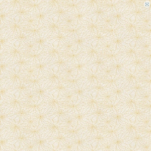 Price Per Yard Halloween Gold Spiderwebs on Cream Fabric Paintbrush Studio