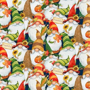 Wilmington Prints Gnome-kin Patch 100% Cotton Fall Autumn Thanksgiving