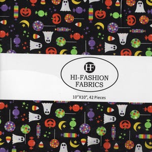 Halloween 42 Miniaturas Quadradas de 25 x 25 cm em 100% Algodão