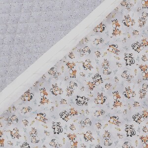 Christmas Double Faced Prequilted Baby Animals on Gray By the Yard