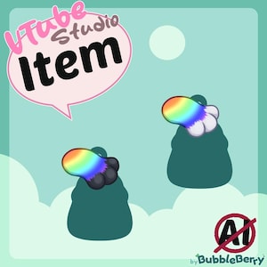 Könnte beinhalten: Eine digitale Illustration eines Regenbogen-Pfotenabdrucks mit schwarzen Krallen. Der Pfotenabdruck befindet sich auf einem dunkelgrünen, runden, pelzigen Objekt. Das Bild ist mit "Tube Studio Item" beschriftet.