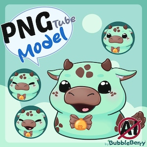PNGTube Mint cow ready for veadotube + PNG für streaming
