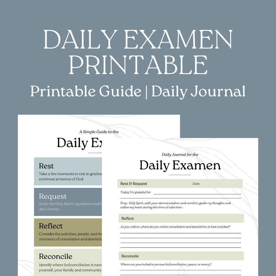 Prayer of Examen Guide and Journal Printable Handout Digital Download