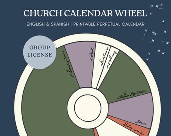Liturgical Calendar Wheel in Spanish and English Ecumenical Christian Year for Catholic ...