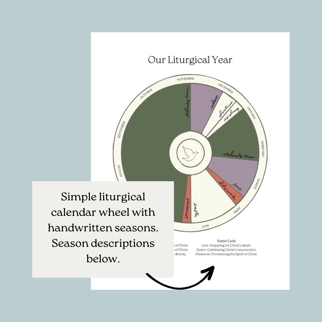 Liturgical Calendar Wheel in Spanish and English Perpetual - Etsy Australia