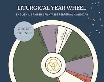Liturgical Calendar Wheel: Christian Perpetual Year - English & Spanish (Group License) (Digital Download)