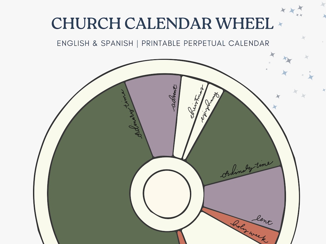 Liturgical Calendar Wheel in Spanish and English Ecumenical Christian