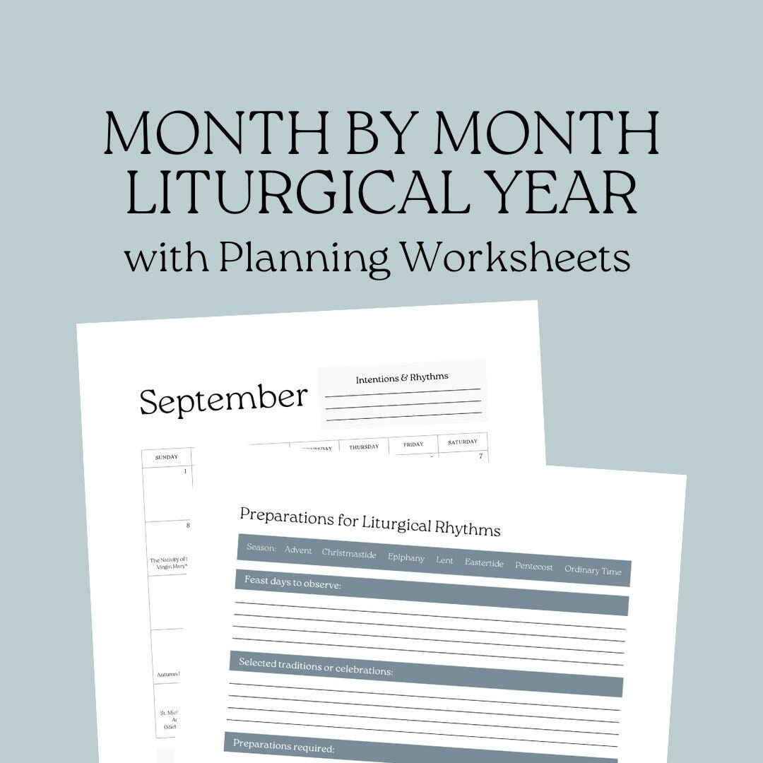 Minimalist Monthly Liturgical Calendar With Planning Worksheet Nov 2023