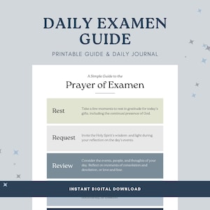 Guide de l'examen quotidien | Journal d'examen ignatien imprimable | Guide de soin de l'âme | Formation spirituelle | Ressources pour les chrétiens contemplatifs