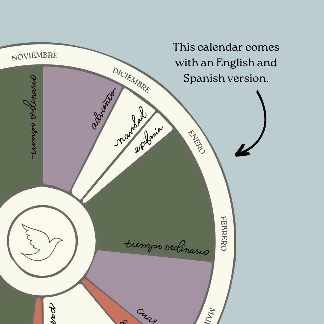 Liturgical Calendar Wheel in Spanish and English Perpetual Etsy Australia
