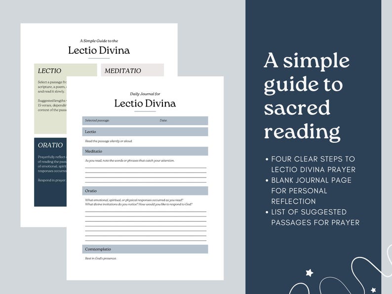GROUP LICENSE Lectio Divina Printable Journal | Lectio Divina Prayer ...