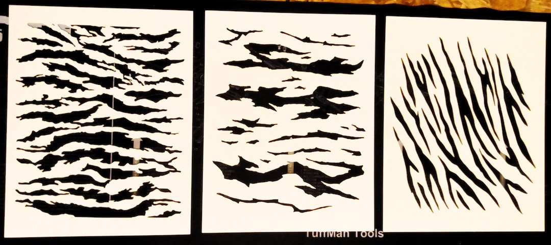 Tiger Stripe Camouflage Stencil Collection - Etsy tiger-stripe-camouflage-stencil-collection-etsy