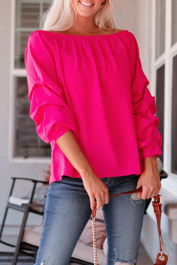 Gathered Detail Off-shoulder Blouse - Etsy