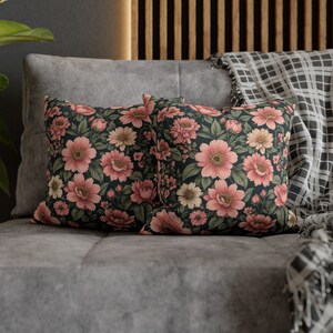Pink Floral Pillow Case, Decorative Pillow, Flower Pillow Cover, Vintage Pillowcase, Accent Pillow, Floral Throw Pillow, 4 Sizes