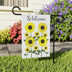 Sunflowers Garden Banner, Floral Outdoor Flag Decoration, Yard Art Sign, Spring Garden Decor, Summer Home Accent, Housewarming Gift,