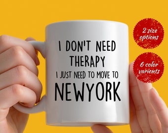 Regalo de mudanza a Nueva York, taza de mudanza a Nueva York, taza de Nueva York, taza de Nueva York, taza de café de Nueva York, regalo de mudanza, taza de viaje de Nueva York, EE. UU.