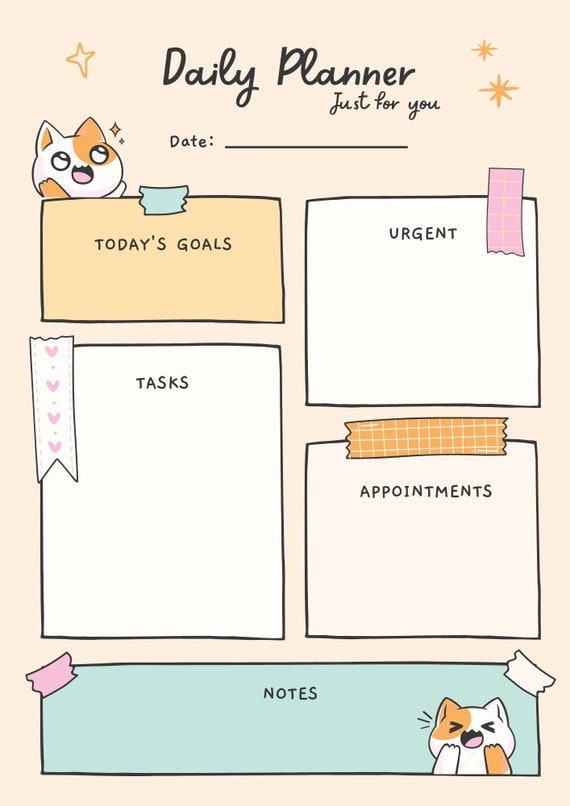 Daily Planner Printable Schedule and Keep Track Printable - Etsy
