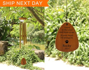 Pet Memorial Wind Chime -Verlies van Pet Sympathy Gift - Dog Loss - Outside Pet Memorial - Pet Loss - Sketch Dog Cat Loss Teken voor Tuin