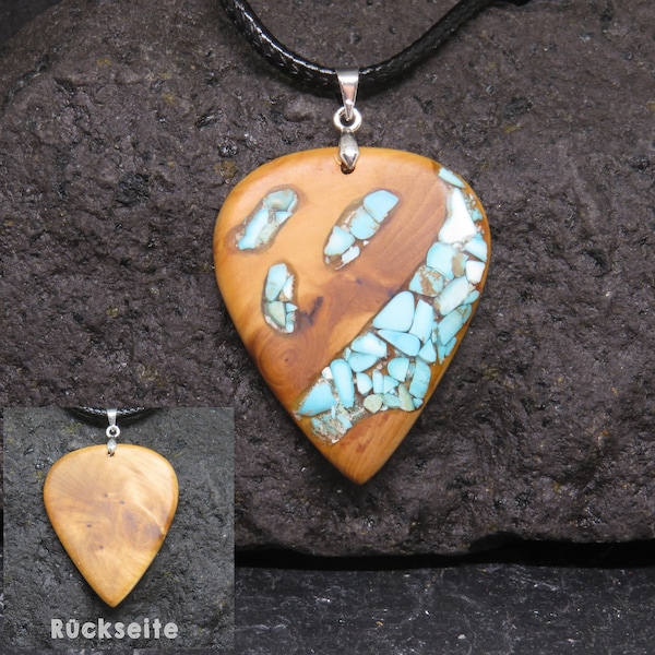 Handgemachte Plektren aus Olivenholz - Gitarrenpicks mit Inlay  - Cool Guitar Picks - Einzigartiger Musiker Schmuck - Handgemachte Plektren