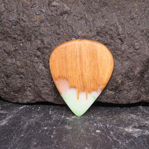 Unique Handmade Wood Resin Guitar Plectrum - Guitar Pick - Necklace - Gift - Musician Jewelry
