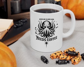 Elder Gods Need Coffee Ceramic Mug, (11oz)