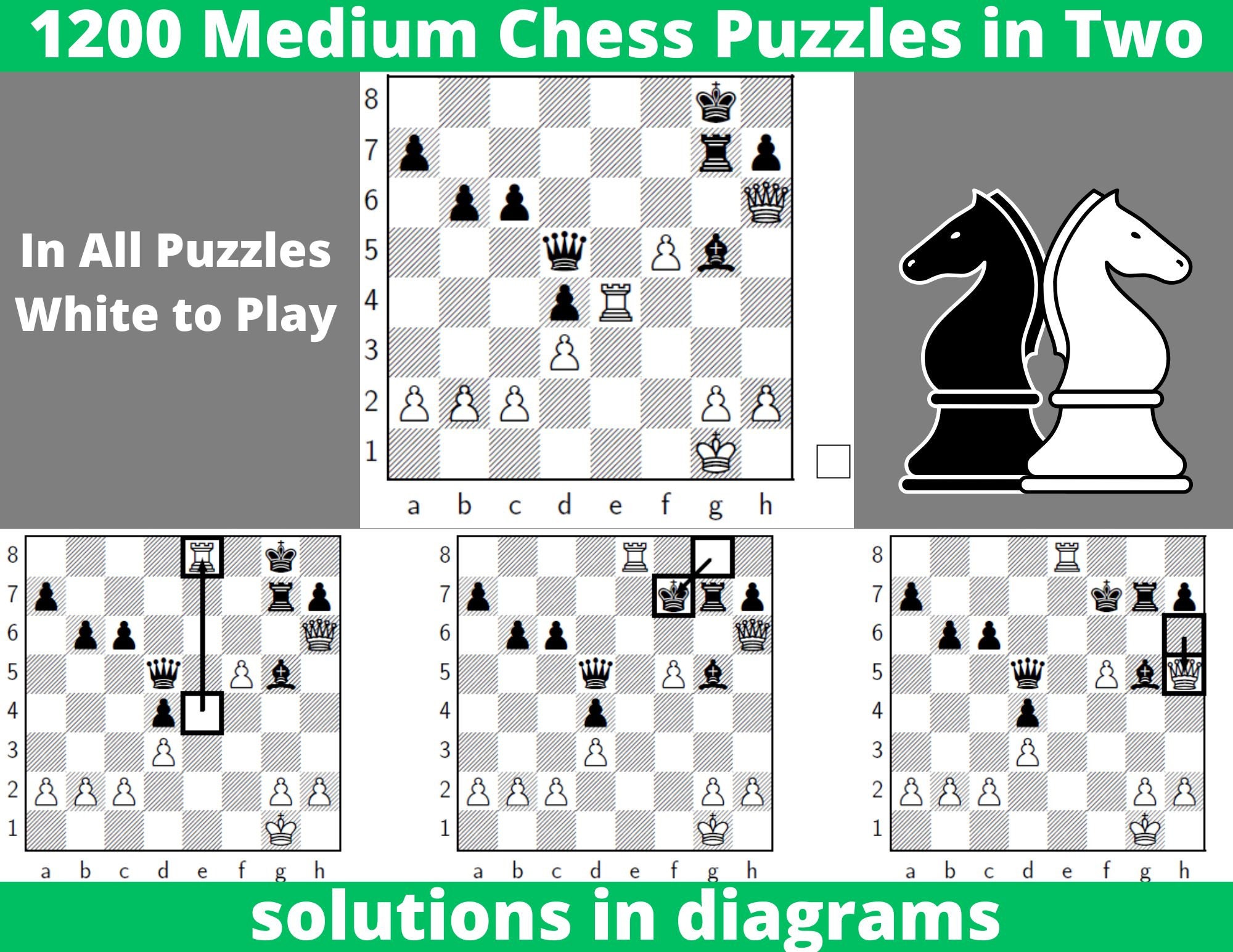 1500 Chess Puzzles in Two Moves Printable PDF With (Instant Download) 