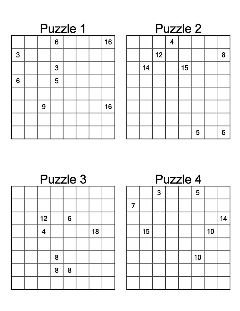 Shikaku Puzzles Printable PDF - Bundle of 1200 Japanese Puzzles With ...
