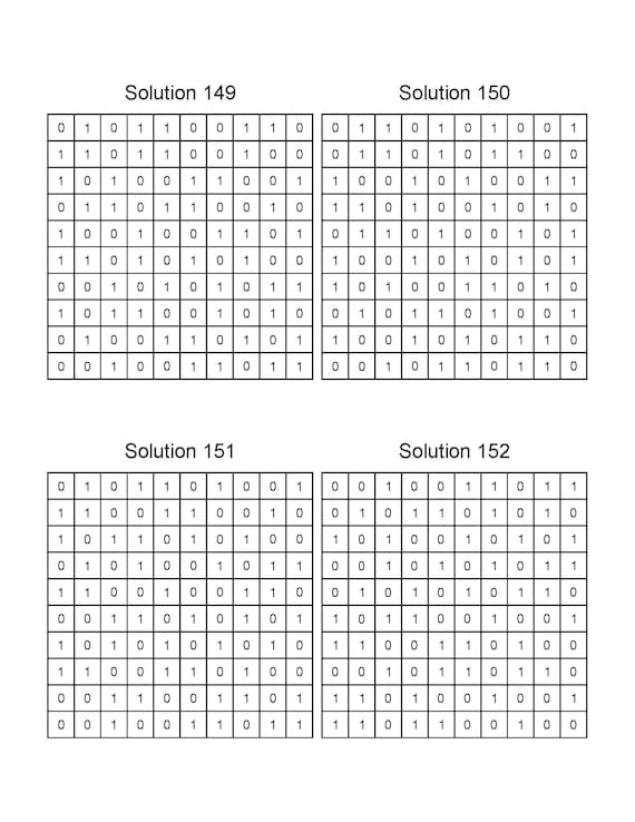 Puzzles PDF 1000 Binary Puzzles to - Etsy