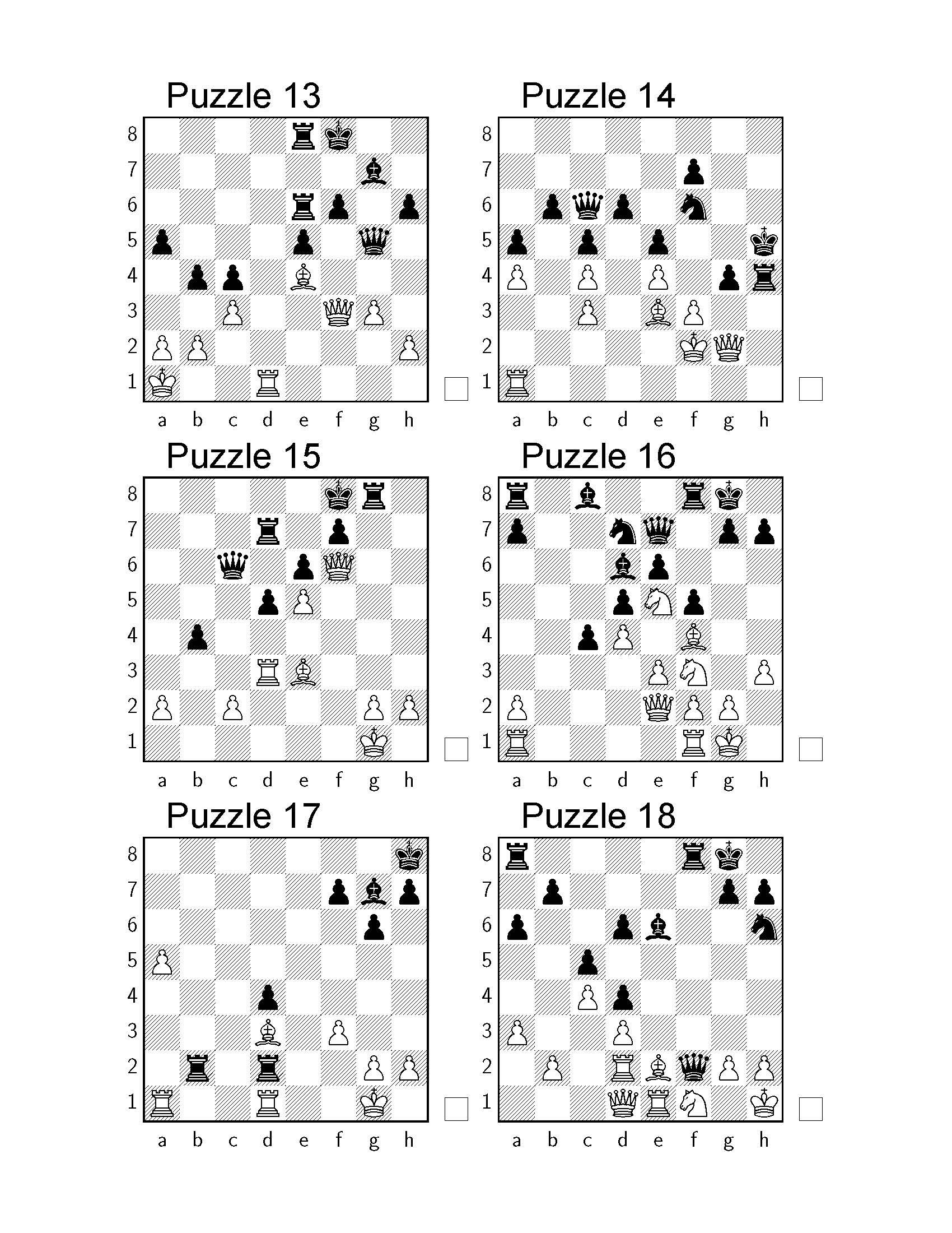 1200 Chess Puzzles in One Move Printable PDF with (Instant Download) 